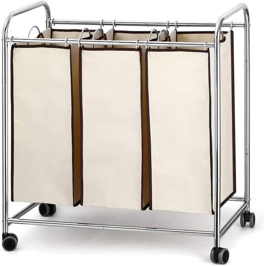 NEX™ 30" Chrome Removable 3-Bag Laundry Sorter